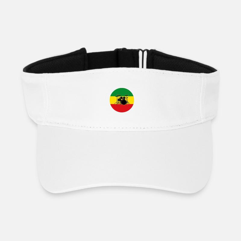Reggae drums silhouette - Recycled Sun Visor Cap - white