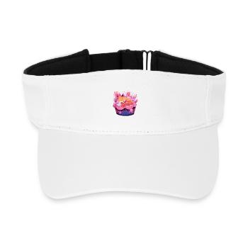 Schlafender Fuchs im Kristallkuchen - Recyceltes Visor Cap - Weiß - Vorne
