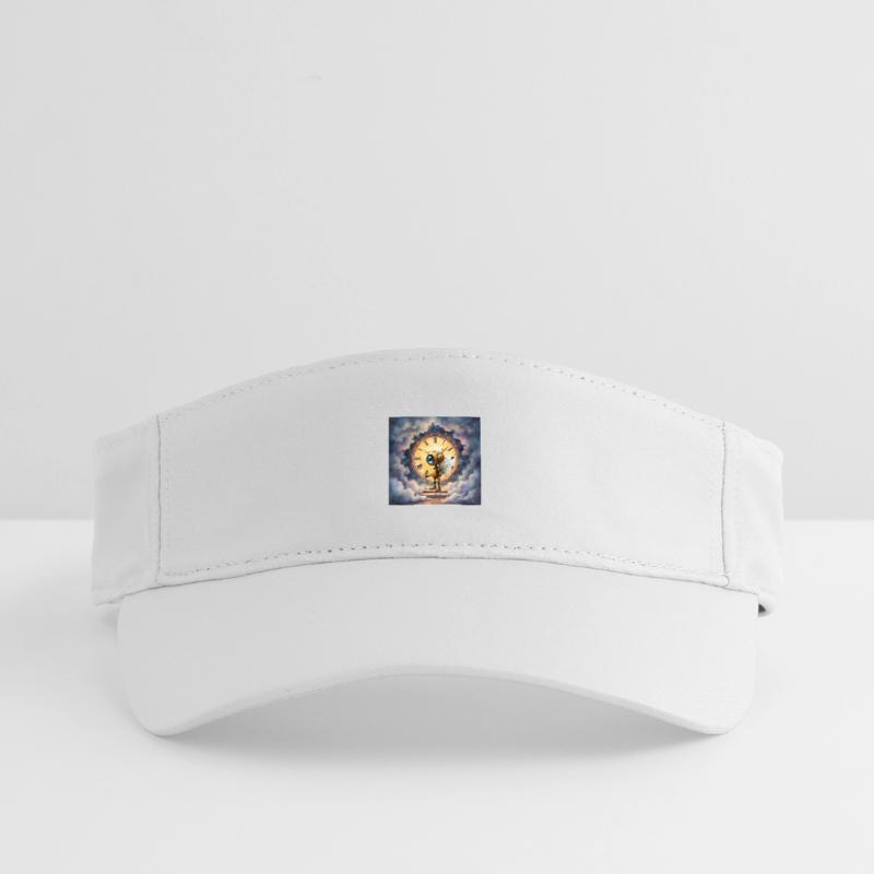 Winged Robot in Celestial Clock Recycled Sun Visor Cap