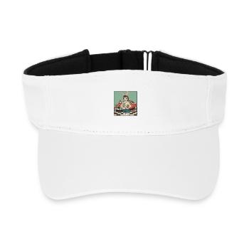 Häsin Racer Pinup Retro Auto - Recyceltes Visor Cap - Weiß - Vorne