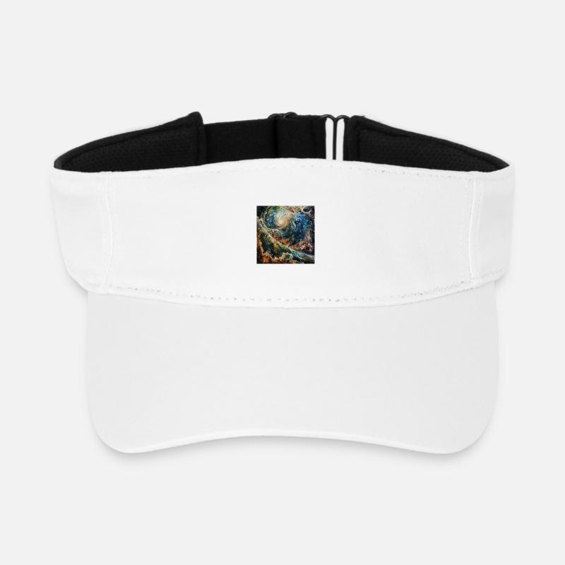 Cosmic Swirl Galaxy - Recycled Sun Visor Cap - white