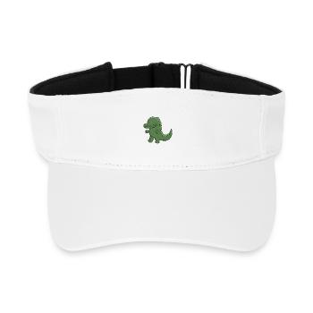 Niedlicher grüner Alligator fröhlicher Kawaii-Krokodil - Recyceltes Visor Cap - Weiß - Vorne