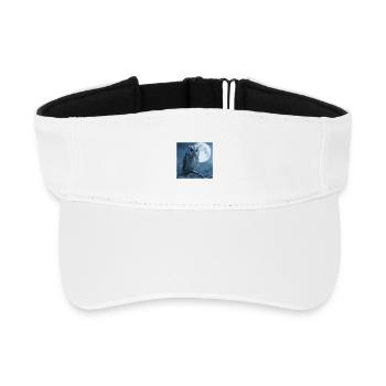 Schnee-Eule Vollmond Magische Winternacht - Recyceltes Visor Cap - Weiß - Vorne