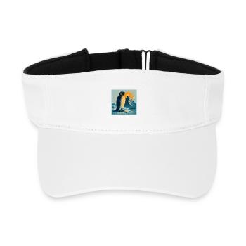 Polarstrand-Pinguin im Sonnenaufgang - Recyceltes Visor Cap - Weiß - Vorne