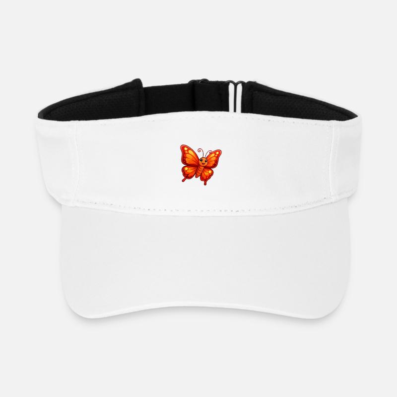 Oranger Schmetterling - Recyceltes Visor Cap - Weiß