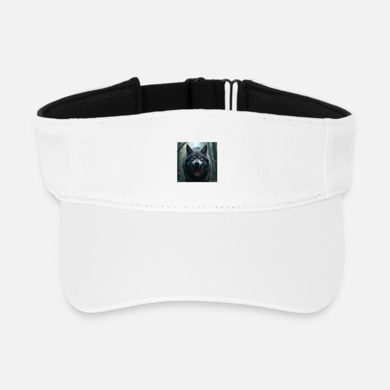 Loup agressif - Visière de sport recyclée - blanc