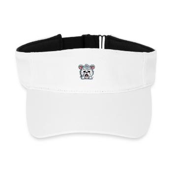 Angry Puppy Cartoon – Animated Aggression - Recycled Sun Visor Cap - white - Front