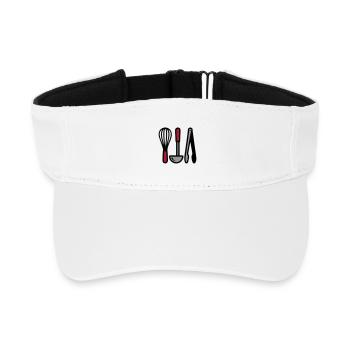 Kitchen Utensils Cooking Baking Cooking School - Recycled Sun Visor Cap - white - Front