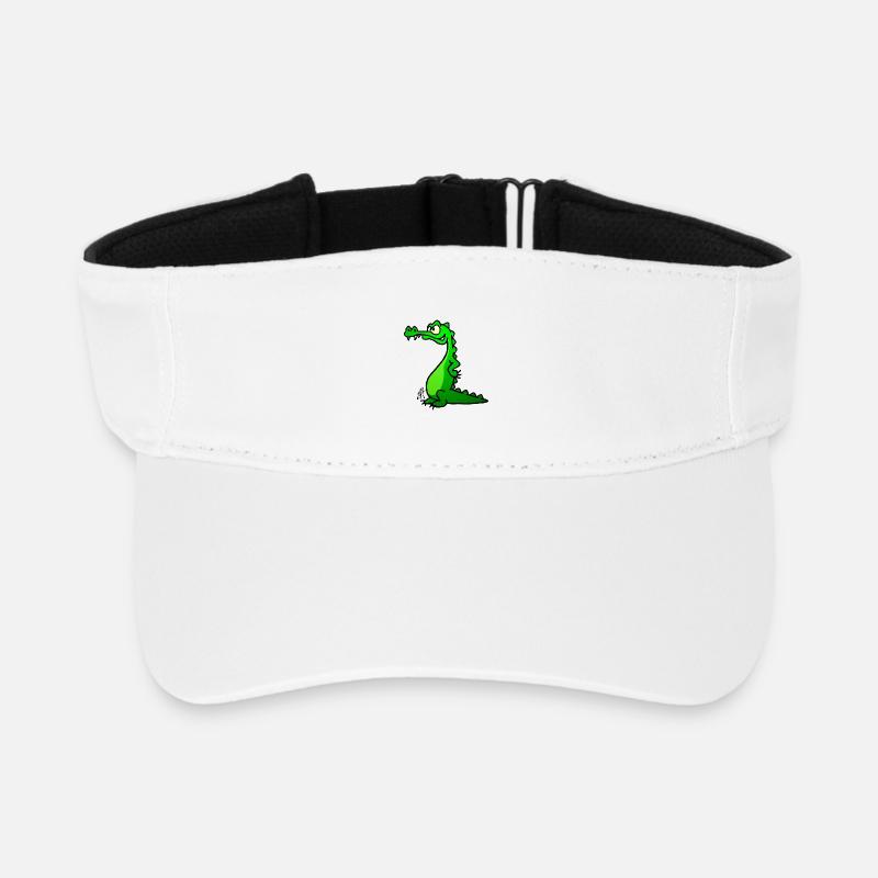 Krokodil in voller Farbe - Recyceltes Visor Cap - Weiß