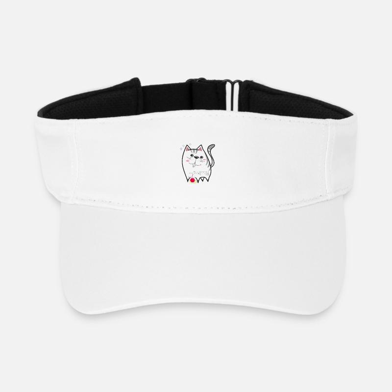 niedliche Katze - Recyceltes Visor Cap - Weiß