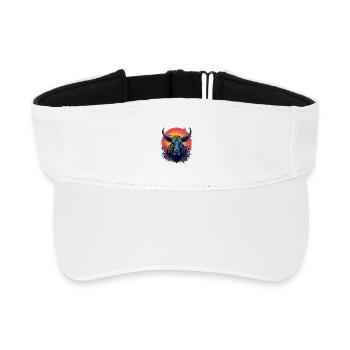 Futuristic bison at sunset - Recycled Sun Visor Cap - white - Front