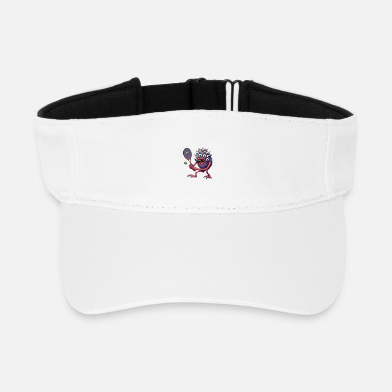 Psychedelic Tennis Monster - Recycled Sun Visor Cap - white