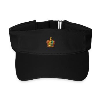 Regenbogen-Glitzerkronen-Design - Recyceltes Visor Cap - Schwarz - Vorne