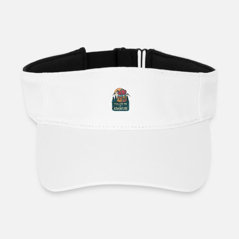 Adventure Backpack Mountains Forest - Recycled Sun Visor Cap - white