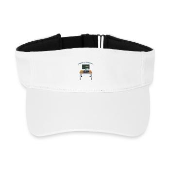 Katze beim Debuggen am Monitor - Recyceltes Visor Cap - Weiß - Vorne
