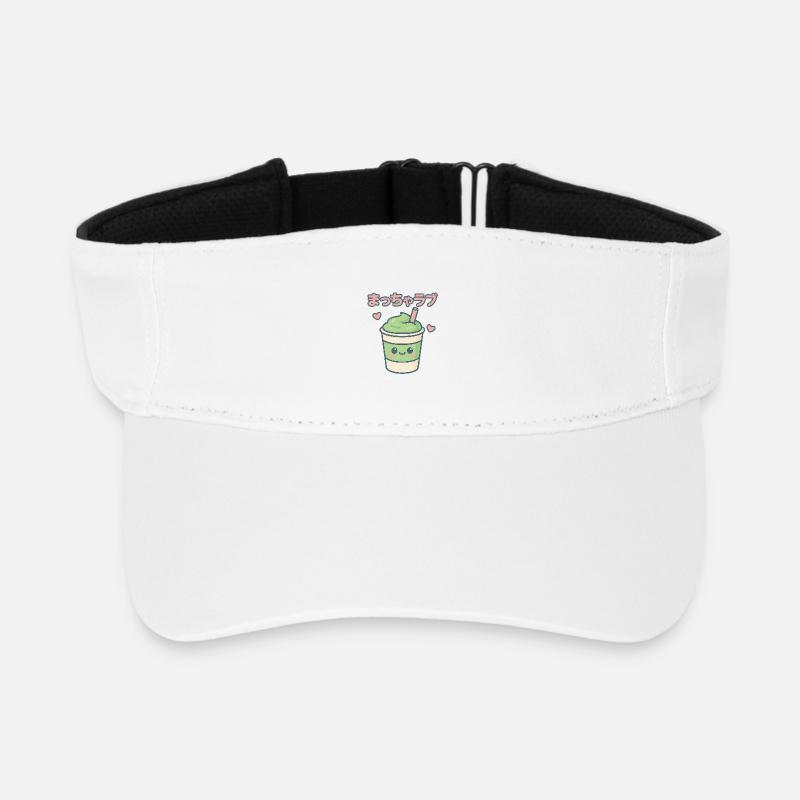 Matcha Love Kawaii Drinking Mug - Visière de sport recyclée - blanc