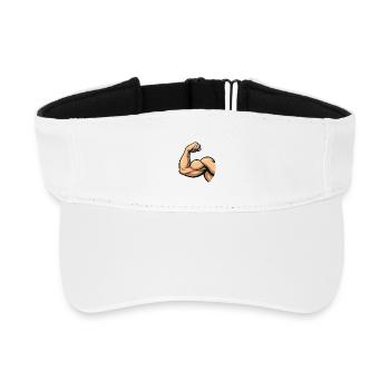 Starker Bizeps Illustration - Recyceltes Visor Cap - Weiß - Vorne