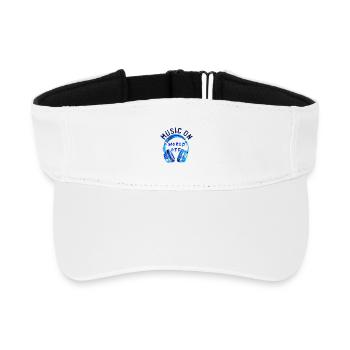 Casque « Music on - World Off » Musique - Visière de sport recyclée - blanc - Devant