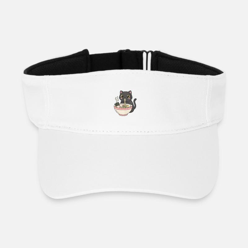 Süße Ramen Katze Kuschelkatze - Recyceltes Visor Cap - Weiß