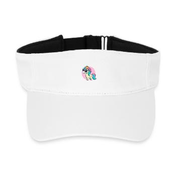 Rainbow Pony Glam Glasses - Recycled Sun Visor Cap - white - Front