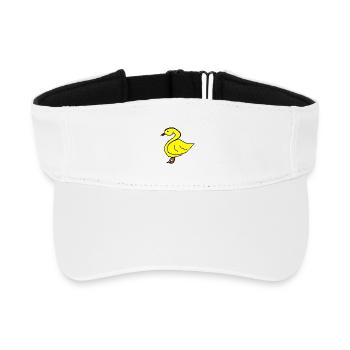 Yellow Duck Silhouette Black - Recycled Sun Visor Cap - white - Front