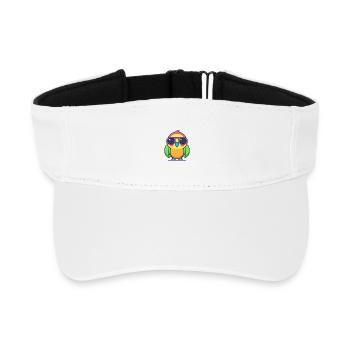 Perroquet néon lunettes rétro - Visière de sport recyclée - blanc - Devant
