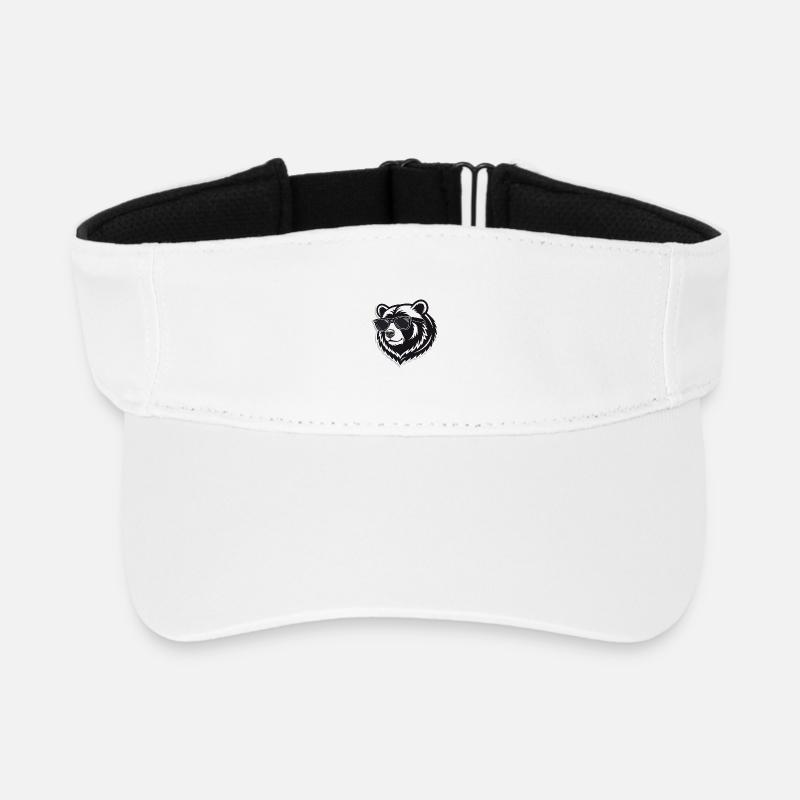 Ours Noir Lunettes Soleil - Visière de sport recyclée - blanc