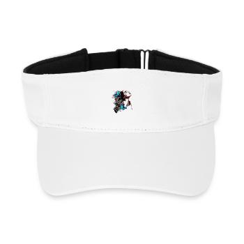 Visage Floral et Papillons Bleus - Visière de sport recyclée - blanc - Devant