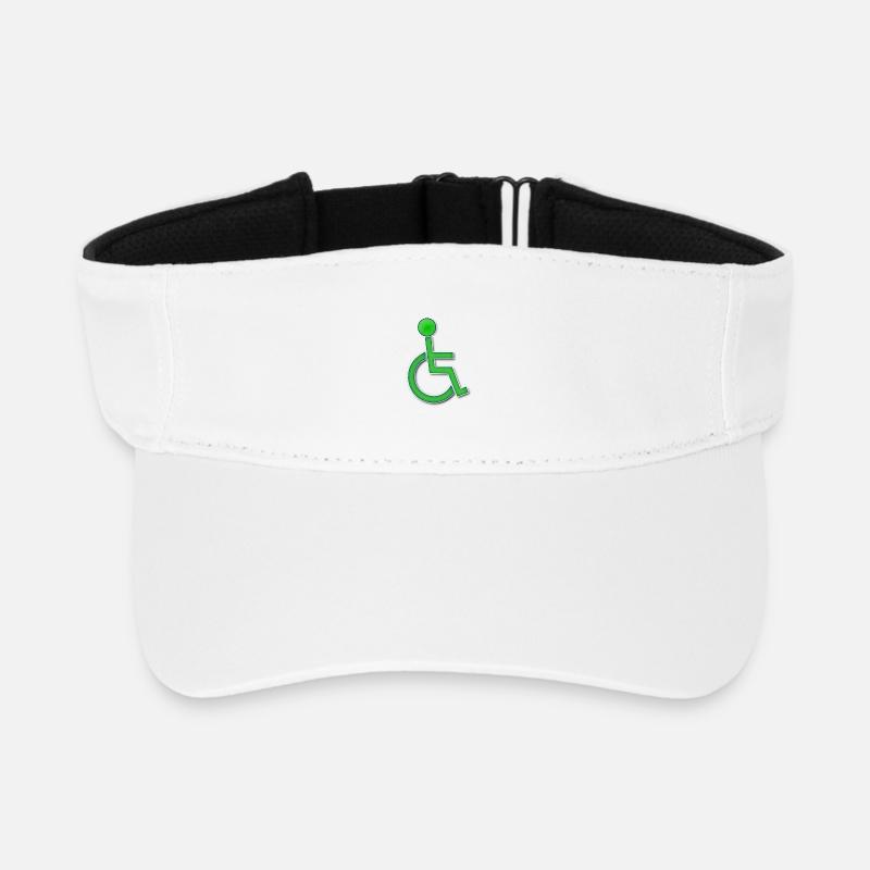 Grünes Rollstuhl-Symbol # - Recyceltes Visor Cap - Weiß