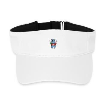 Tankwart Nilpferd Tankstelle - Recyceltes Visor Cap - Weiß - Vorne
