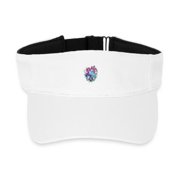Floral Psychedelic Mushroom Art - Recycled Sun Visor Cap - white - Front