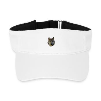 Polygon Wolf dreieckige Mosaik Formen Polyart - Recyceltes Visor Cap - Weiß - Vorne