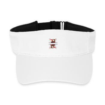 Playing card queen of hearts with banner space - Recycled Sun Visor Cap - white - Front