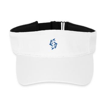 Blue Koi Circle Art - Recycled Sun Visor Cap - white - Front
