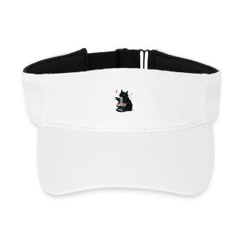 Ramen Kitty - Recycled Sun Visor Cap - white - Front