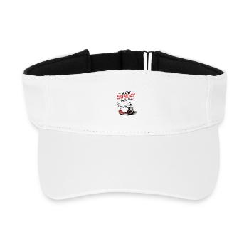 Slow Sunday Coffee Club Sunday Coffee Funny Early - Recycled Sun Visor Cap - white - Front