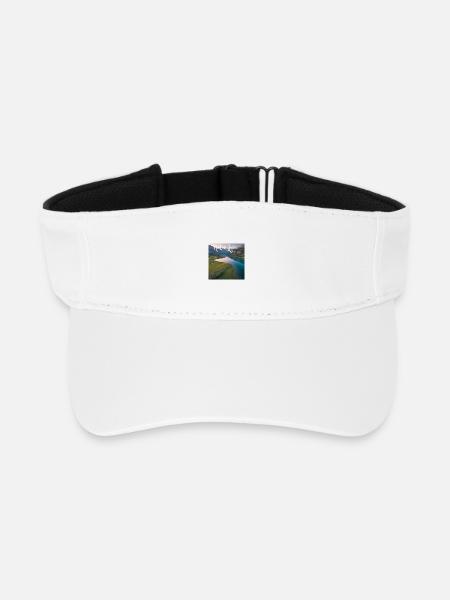 Nature Love Mountain Lake Landscape - Recycled Sun Visor Cap - white
