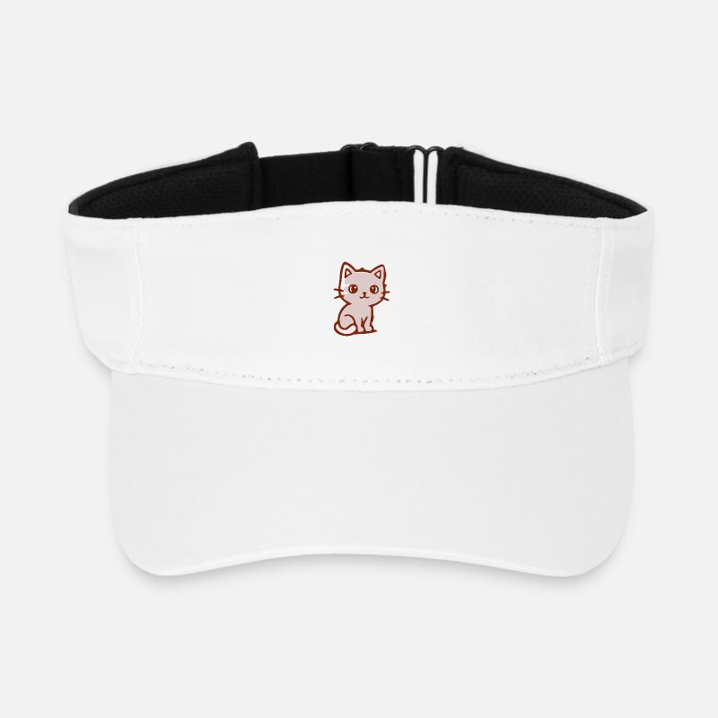 Illustration de chat mignon pour les enfants - Visière de sport recyclée - blanc