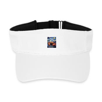 Crabe style Van Gogh étoilé - Visière de sport recyclée - blanc - Devant