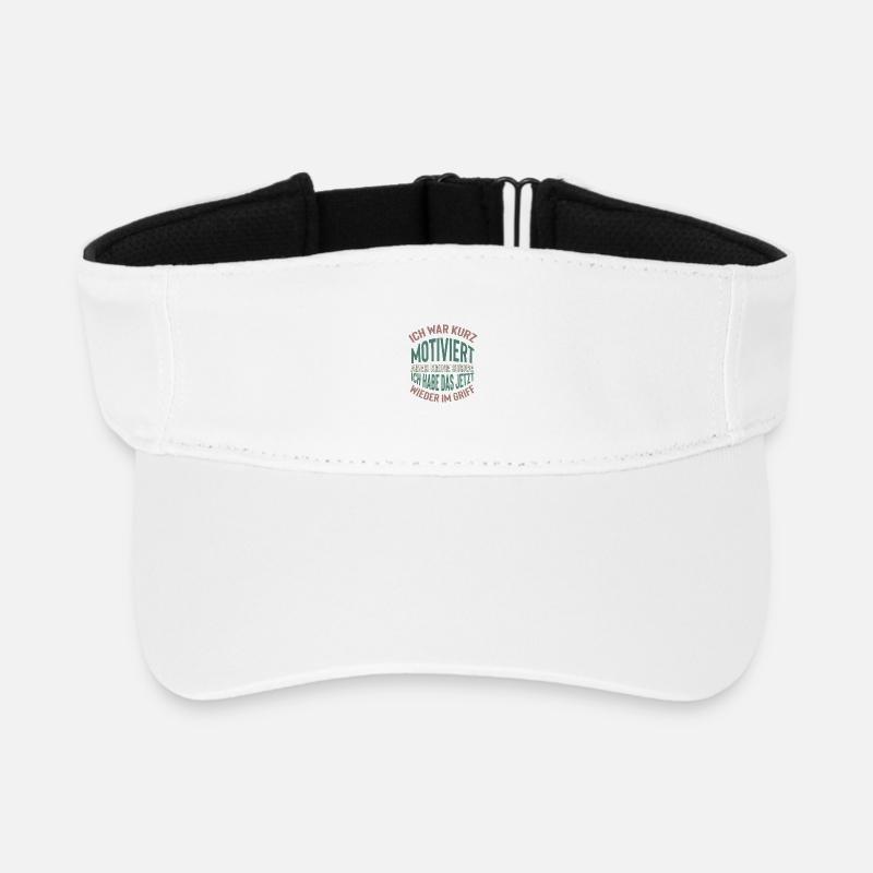 Short Motivates Saying Design - Recycled Sun Visor Cap - white