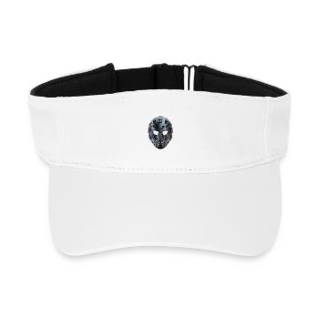 Masque de hockey noir futuriste moderne - Visière de sport recyclée - blanc - Devant