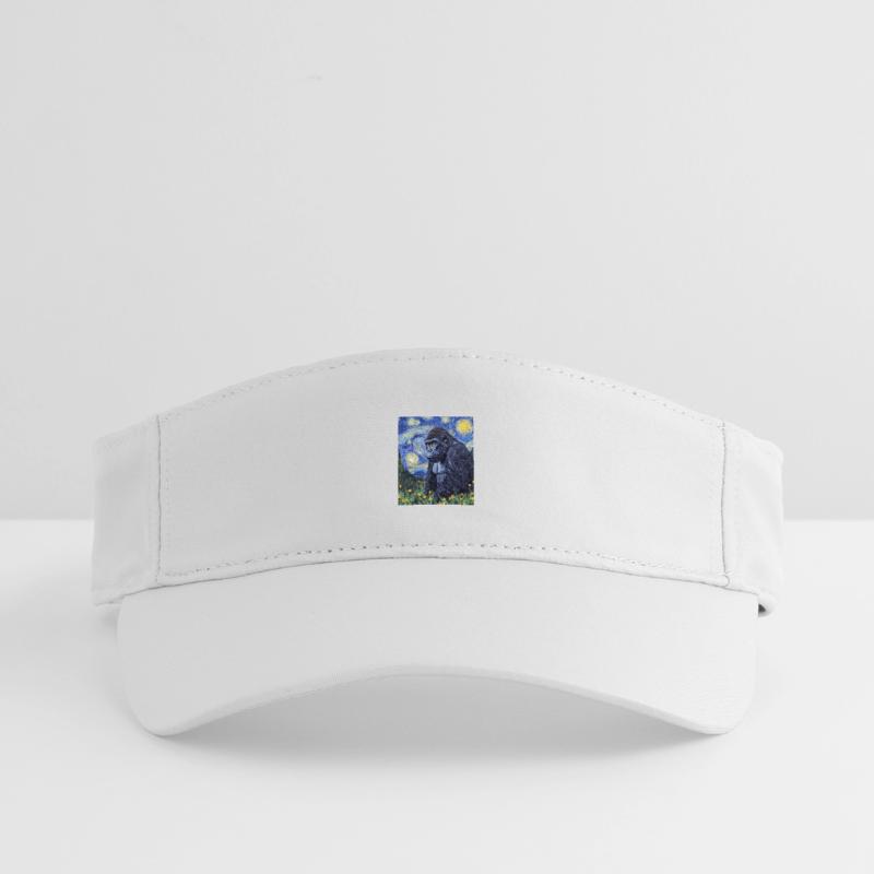 Gorilla Gorillas Monkey Van Gogh Style Starry Night Recycled Sun Visor Cap