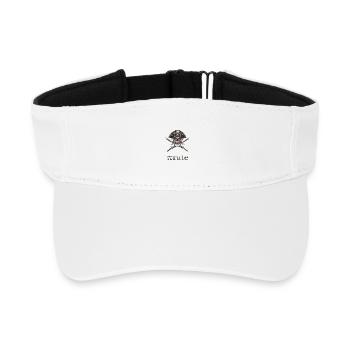 Piratenschädel Brille Säbel - Recyceltes Visor Cap - Weiß - Vorne