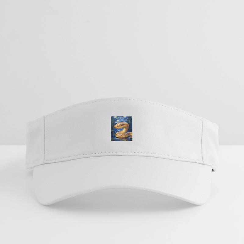Snake Python Van Gogh Style Starry Night Recycled Sun Visor Cap