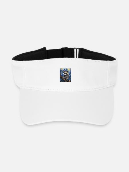 Waschbär raton laveur style Van Gogh nuit étoilée - Visière de sport recyclée - blanc