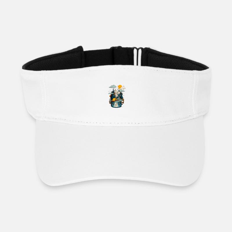 Bergsee Pfad - Camping Backpacker Motiv - Recyceltes Visor Cap - Weiß