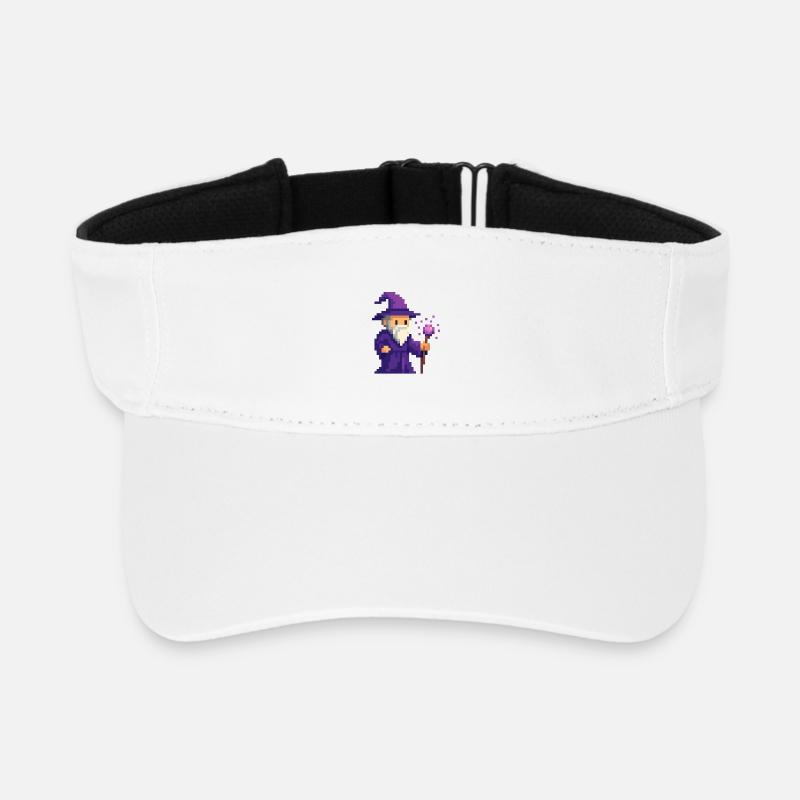 Pixel wizard in the purple shimmer - Recycled Sun Visor Cap - white