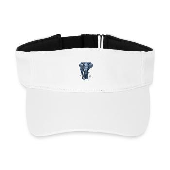 Geometric Blue Elephant - Recycled Sun Visor Cap - white - Front