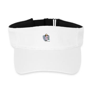 Gamer Unicorn Eating Ramen Noodles Kawaii Anime - Recycled Sun Visor Cap - white - Front