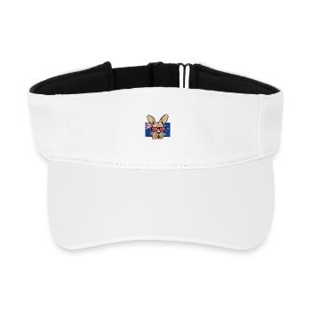 Känguru mit Sonnenbrillen Aussie Flagge - Recyceltes Visor Cap - Weiß - Vorne